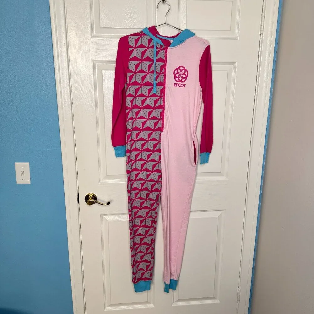 Disney Epcot Pink Adult Onesie - Picture 1 of 5